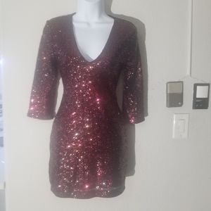 Express Burgandy Dress 0